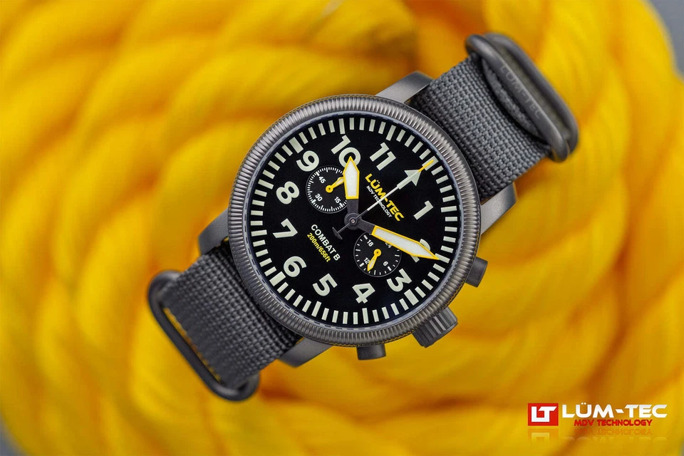 Lum-Tec Mens Watch Combat B64 Chronograph 43mm Black Dial Miyota Japan OS21J - Image 3 of 4