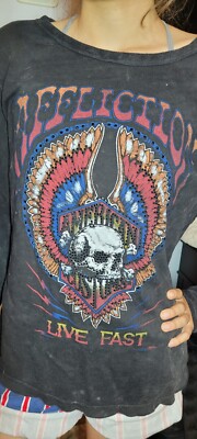 Affliction Live Fast  Graphic Sweatshirt Women Size M.