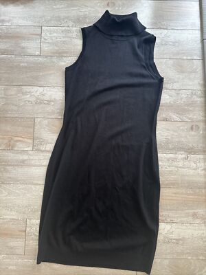 womens dress black shoes Soba Sleeveless Turtleneck Dress, 2 (M) / Teal main image 0