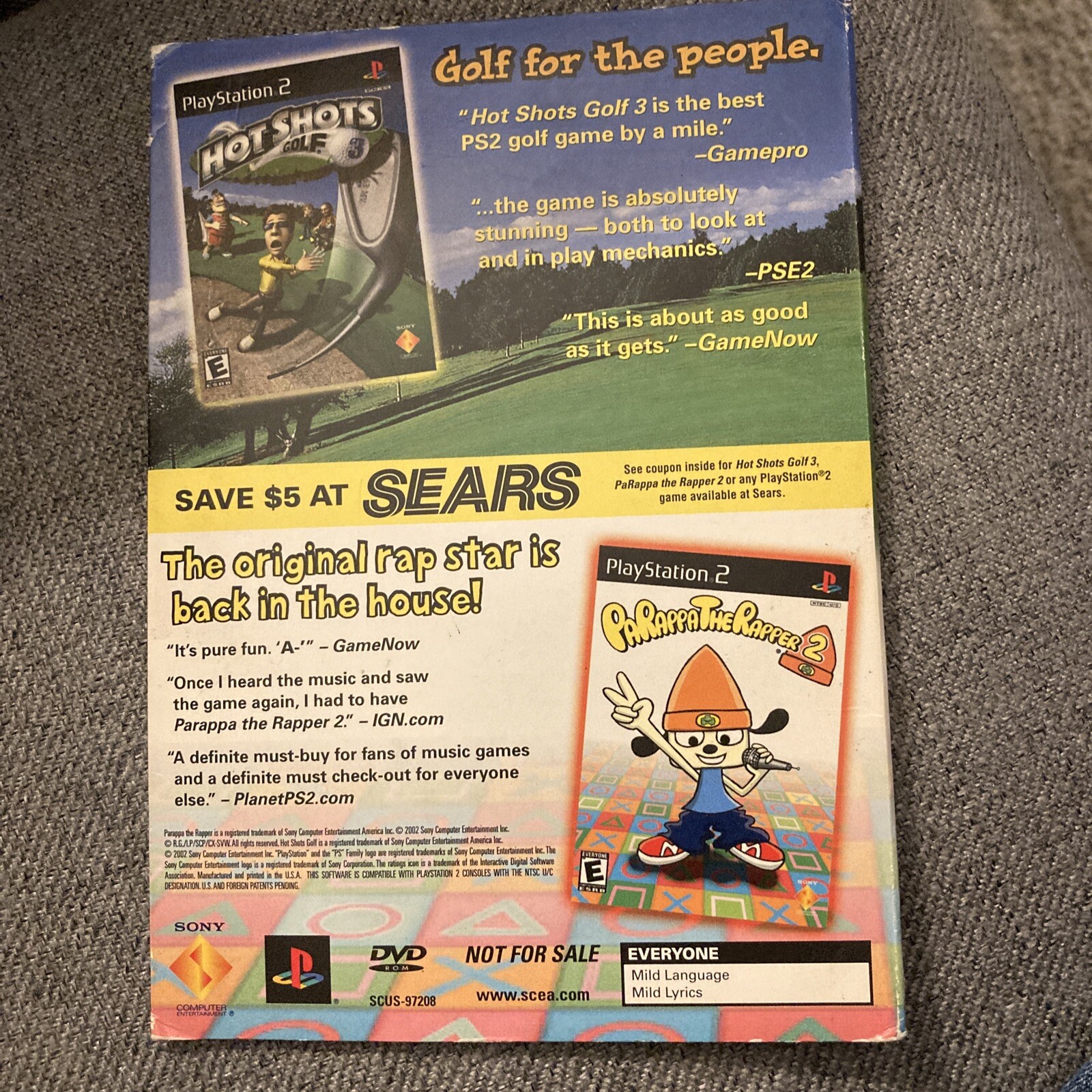 2 In 1 Hot Shots Golf 3 Parappa The Rapper Playstation 2 Ps2 Sears Collectible Ebay 2 In 1 Hot Shots Golf 3 Parappa The Rapper Playstation 2 Ps2 Sears Collectible Ebay