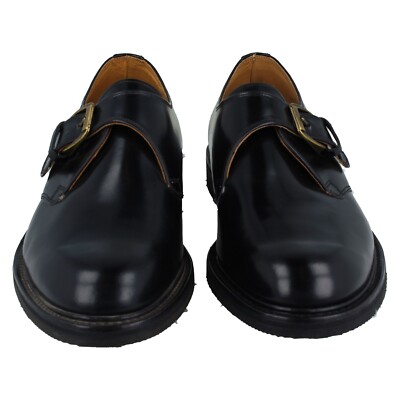 Herren Geox Loakes Schwarzes Leder Größe 10 Mönch Schuhe A129 - ohne Verpackung
