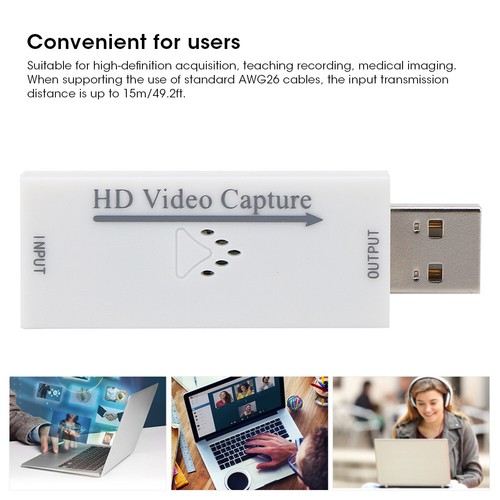 Carte Vidéo 1080P 4K HD vers USB2.0 Blanc pour Haut Parleur TV Ordinateur - Photo 4/12