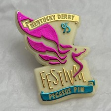 1995 Kentucky Derby Festival Pegasus Parade Horse Racing Plastic Lapel Hat Pin