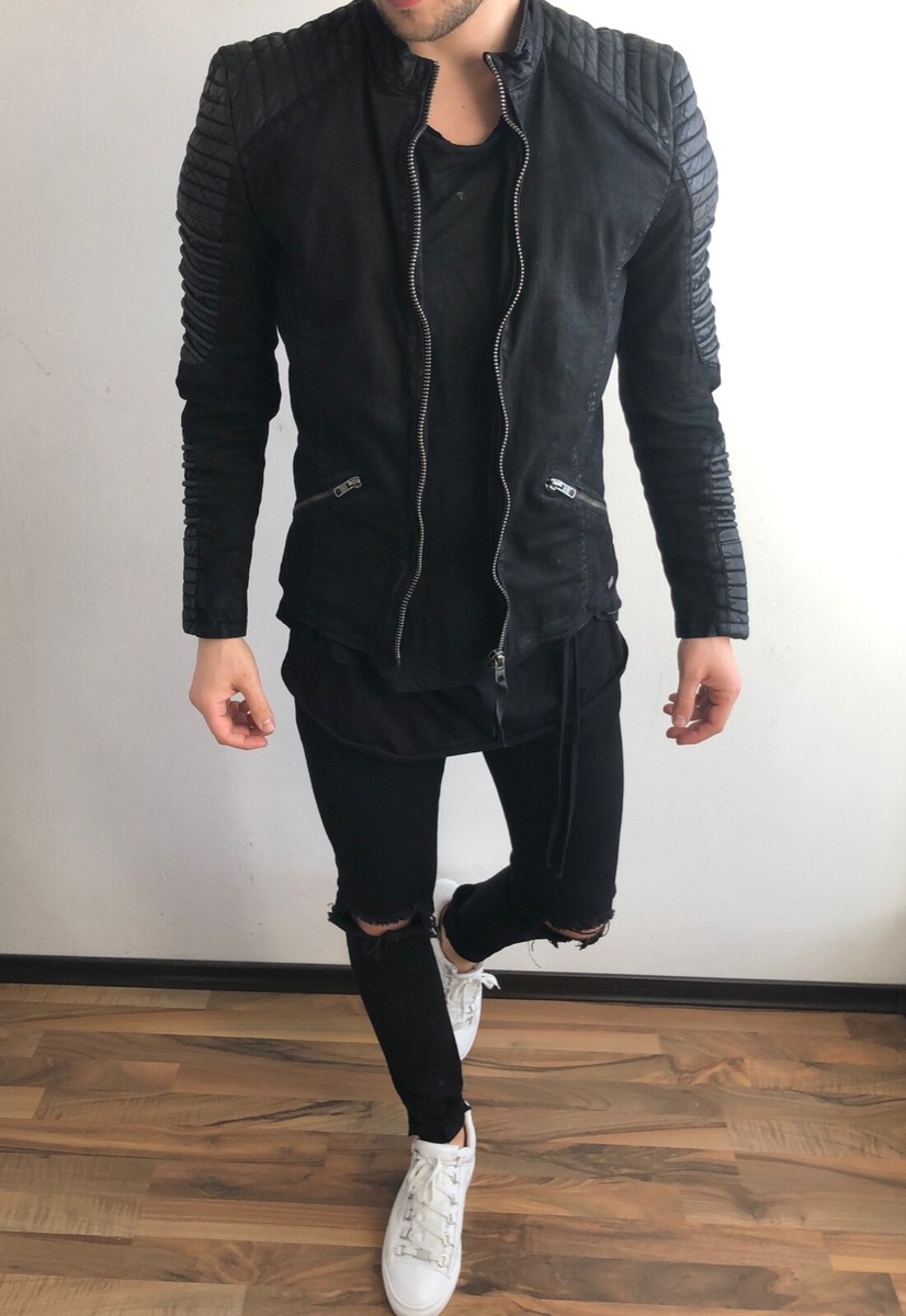 Neu Tigha Jacke Lederjacke ROBBY S M L XL XXL Schwarz Rob YPS