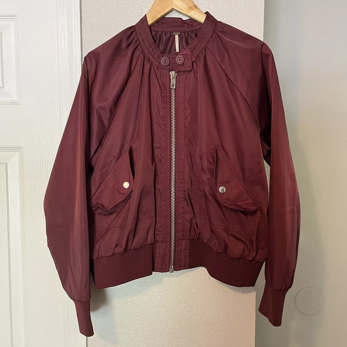 Bomber jacket cheap wine red
