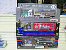 Matchbox 1993 PHILLIES CHAMPS, 1996 AT&BS, + 1997 ASSOCIATED TRUCK PARTS Trucks 