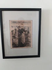 Camille Pissarro Original Etching dated 1880-1895. 