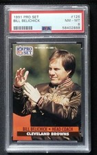 Bill Belichick 1991 Pro Set RC PSA 8 Rookie Card Legendary Coach #126 Patriots. rookie card picture