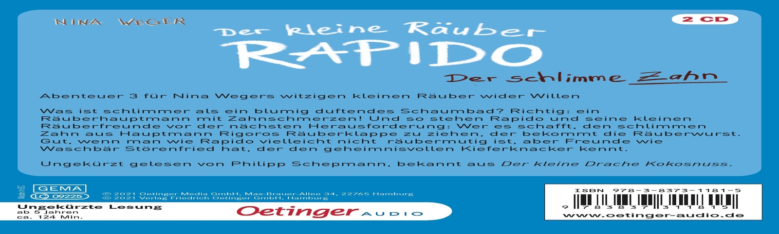 Thumbnail - Der Kleine Räuber Rapido 3. Der Schlimme Zahn Der Schlimme Zahn (2 Cd)