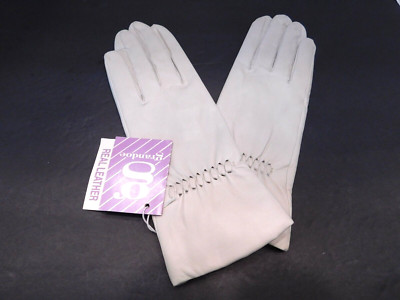 NEW! GRANDOE LADIES PUTTY LEATHER WINTER GLOVES ACRYLIC KNIT LINING SIZE MEDIUM