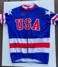 Medium Pactimo USA Bicycle Cycling Jersey Disabled Hockey - Miracle on Ice Logo