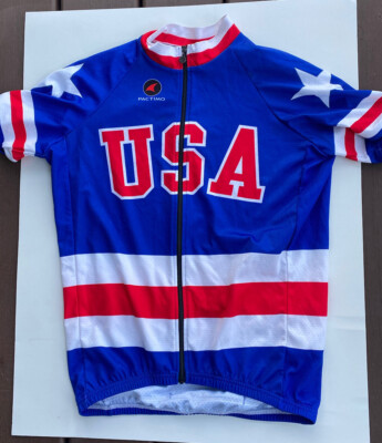Medium Pactimo USA Bicycle Cycling Jersey Disabled Hockey Miracle on Ice  Logo