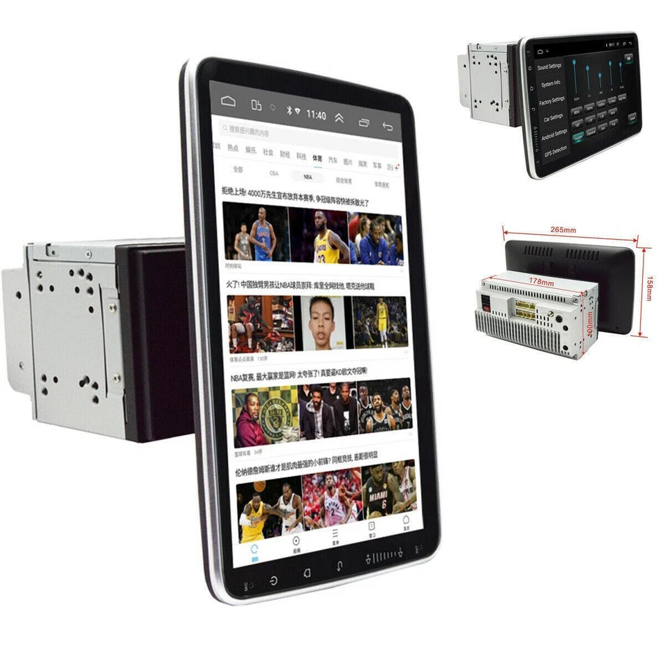 Reproductor Android 9.1 Coche Giratorio 10.1 pulgadas 2Din Estéreo Radio GPS Navegación FM WiFi Foto 2 de 4