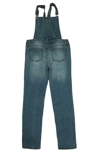 Cherokee Overalls Girls Large 10 12 Blue Jean Denim Patches - Picture 4 of 4