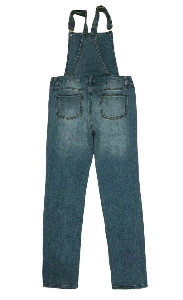 Mono Cherokee Niñas Grande 10 12 Azul Jean Denim Parches Foto 4 de 4