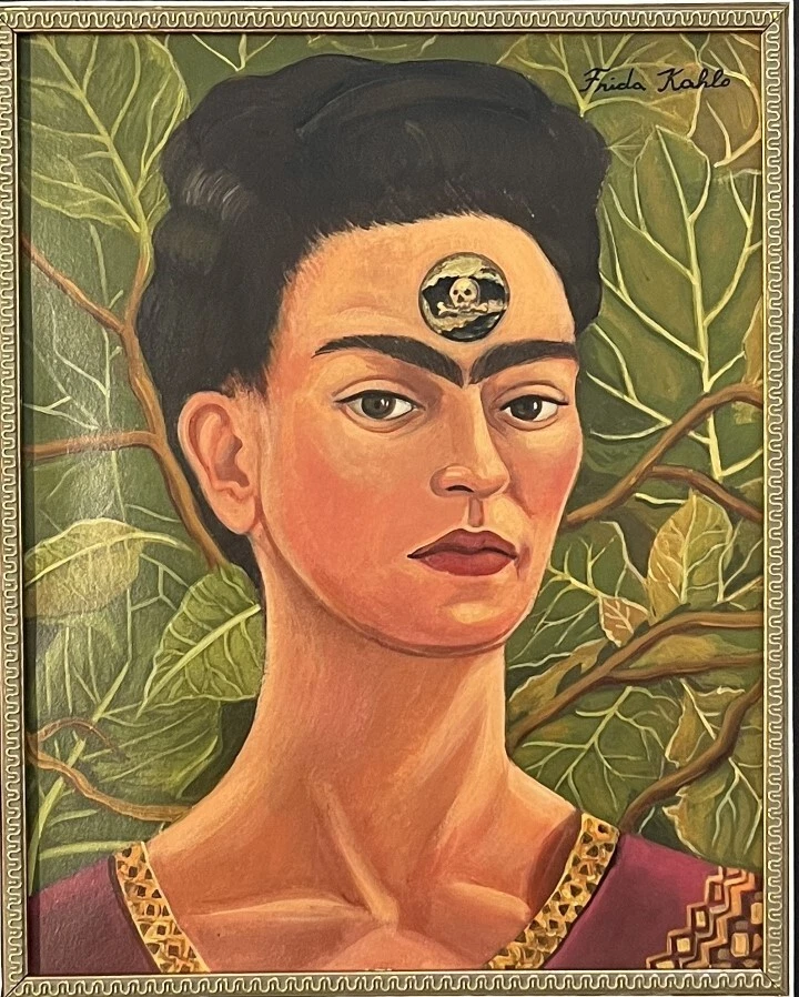 Frida Kahlo Gouache sobre papel 1930-1950 en el estilo pintura firmada a mano Foto 4 de 4