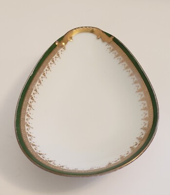 Antique Limoges Celery Serving Dish Paris Philadelphia New York Stamp Green Trim