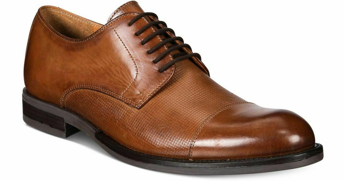 Alfani Eric Cap Toe Brown Leather Oxfords Mens Dress Shoes - Size 11.5 M -  NWT New Alfani Eric Cap Toe Brown Leather Oxfords Mens Dress  main image 2