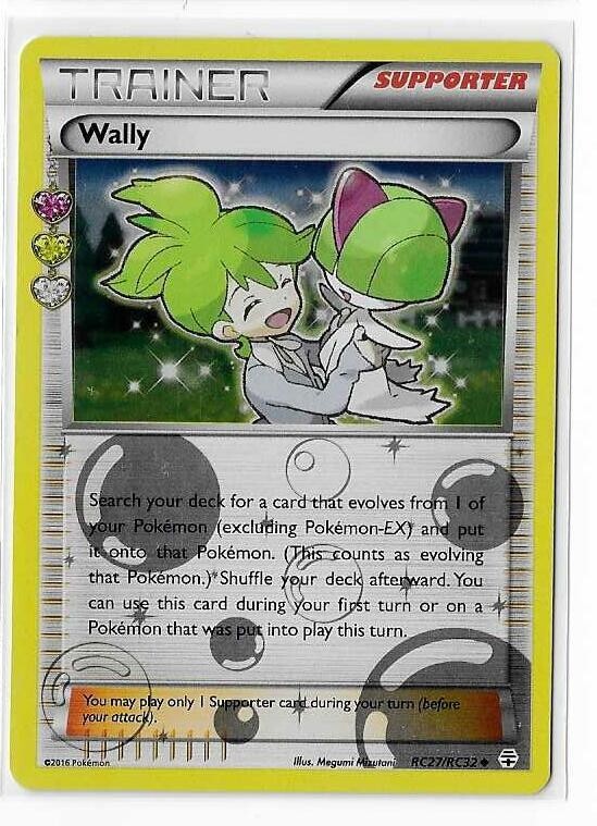 Pokemon Card Wally RC27/RC32 Reverse Holo Trainer Supporter 2016