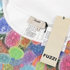 Fuzzi NWT Poly/Cotton Boxy Sequin Top Size L in Psychedelic Multicolor Print