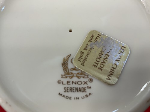 Beautiful Lenox Serenade Compote Bowl 24 Karat Gold Accents - Picture 2 of 4