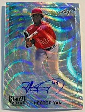 2020 Leaf Metal Draft HECTOR YAN Angels Silver Wave Refractor Auto Autograph