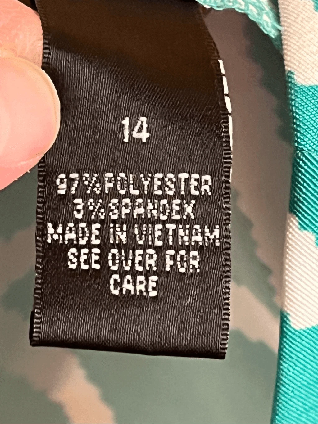 Abito senza maniche in guaina Alyx taglia 14 verde e crema motivo diamante elasticizzato (28