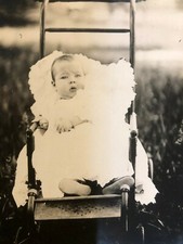 Antique "An ADORABLE CUTIE BABY GIRL" RPPC Postcard Made in USA