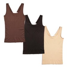 Yummie 3-pack Seamless 2-Way Shaping Tank in Almond/Coffee Bean/Black, 1X/2X