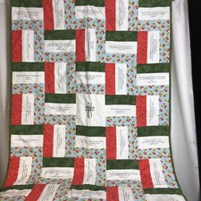 God Bible Scripture Verses Lap Baby Quilt Handmade Machine Stitch Throw 54"x40"