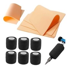 3mm Tattoo Skin Practice with Tattoo Grip Tape Wrap - 5pcs Blank Tattoo