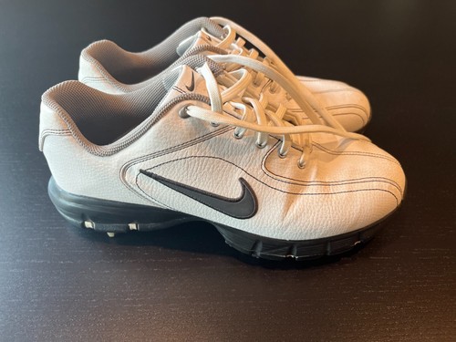 Nike TAC Golf Shoes Women Size 6Y White Leather Spiked Lace Up - Picture 4 of 6