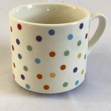 FISHS EDDY "Spot On” Polka Dot Mug Vintage Design Multi Color Coffe Cup