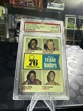 1974 TOPPS BASKETBALL #94 PHILADELPHIA 76ERS TEAM LEADERS PSA 8 Nmmt