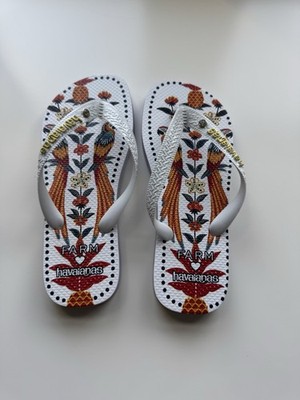Havaianas x Farm Rio Flip Flops Women s US Size 5/6 EU 35/36 Tropical Print New