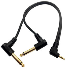 3.5Mm to 6.35Mm Splitter Audio Cable, 90 Degree 1/8 TRS Stereo Male to Dual 1/4