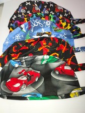 NEW 5 men's scrub hats, surgical hats, ties in back, Fun prints