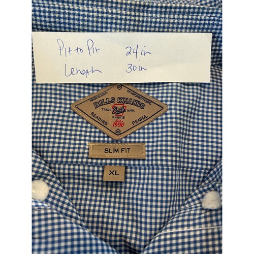 Bills khakis men XL blue gingham button down shirt - Picture 5 of 5