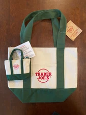 New Trader Joe's Mini Tote, Micro Tote, & Grocery Bag - 2025 Holiday - Green