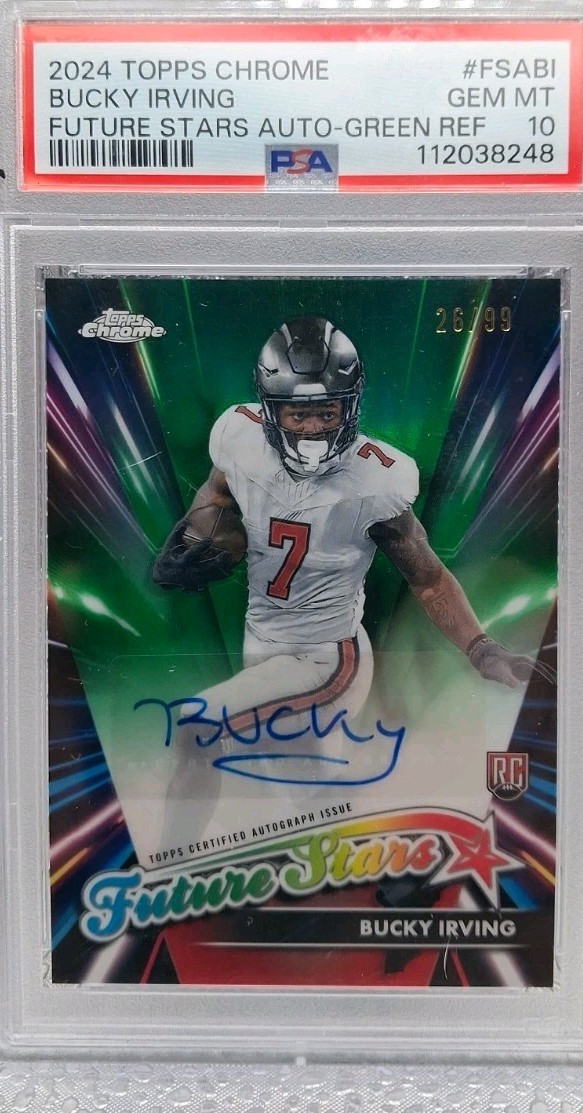 Bucky Irving Topps Chrome Future Stars Autographs #FSABI Green Refractor