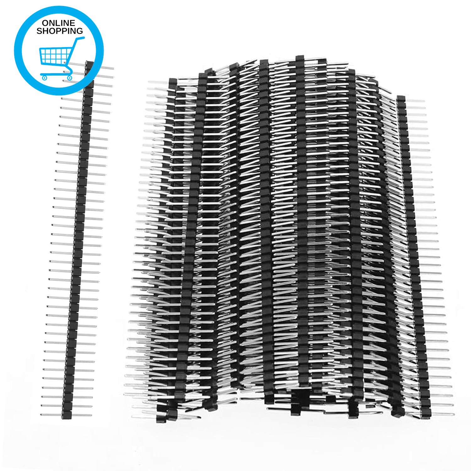 20 Pcs 2.54Mm Pin Header Kit – 40 Pin Breakaway Male and Female Headers – Single