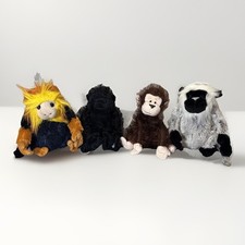Webkinz Lot of 4 Monkey, Gorilla, Grey Langur, Lion Tamarin, No Codes USA Seller
