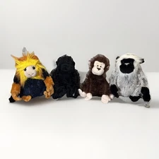 Webkinz Lot of 4 Monkey, Gorilla, Grey Langur, Lion Tamarin, No Codes USA Seller