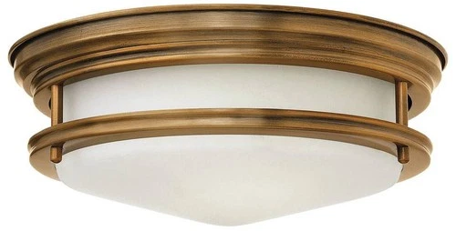 Hinkley Hadley 12" Wide Brushed Bronze Opal Ceiling Light - Picture 2 of 5