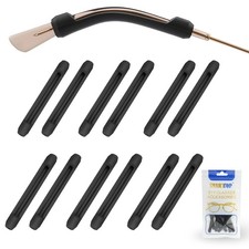 SMARTTOP Soft Silicone Eyeglasses Temple Tips Sleeve Large, Black