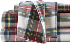 Cotton Flannel Sheets King Size, Ultra Soft Flannel Sheet Set with 14" Elastic P