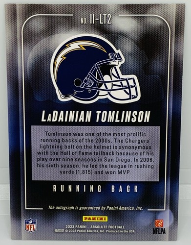2023 Absolute LaDainian Tomlinson Green Auto /25 Iconic Ink San Diego Chargers - Picture 3 of 3