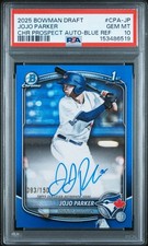 2025 BOWMAN DRAFT CHROME PROSPECT AUTO BLUE REFRACTOR JOJO PARKER 93/150 PSA 10