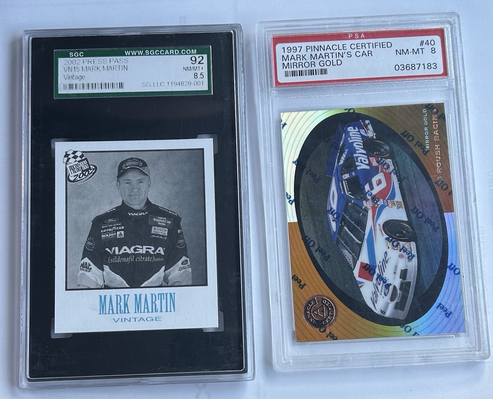 Mark Martin NASCAR PSA & SGC GRADED CARD SLAB LOT of 2 view 1