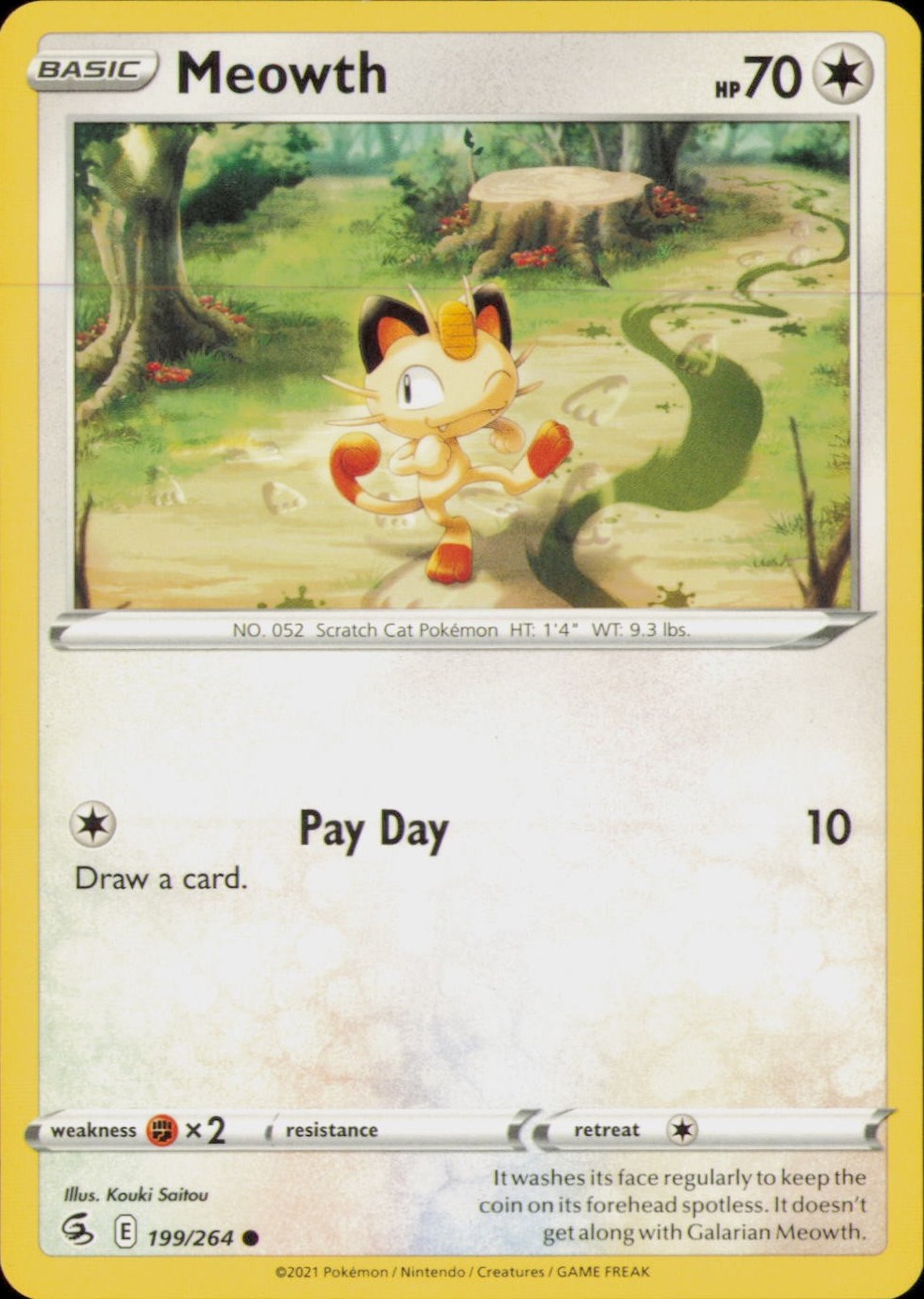 MEOWTH 199/264 C FUSION STRIKE POKEMON NM